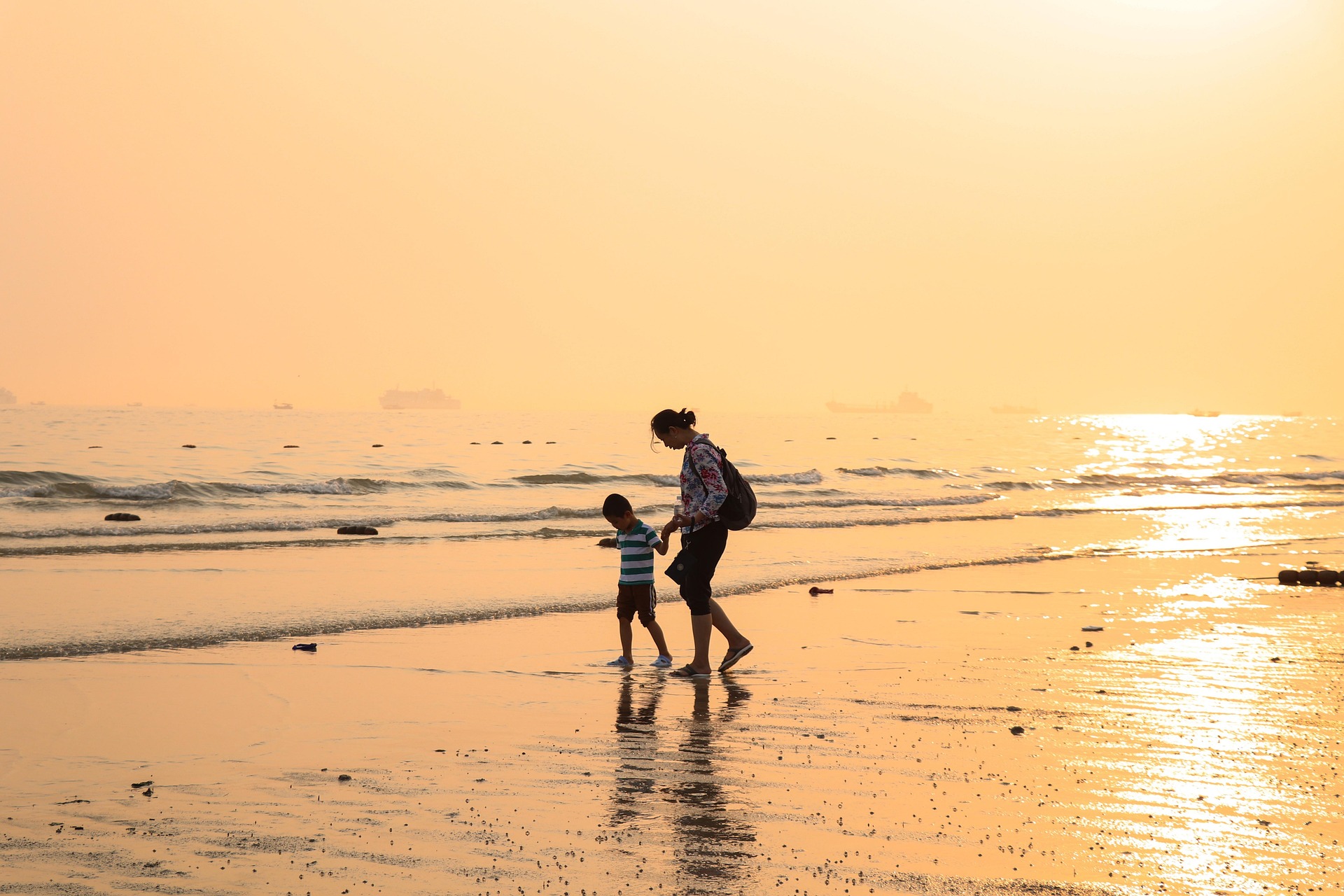 Family enjoying travel